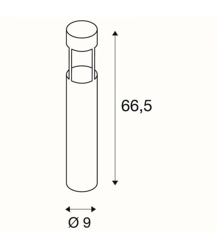 Slots 65 Bollard, Anthracite, 6.3W Cob Led, 3000K, Ip44