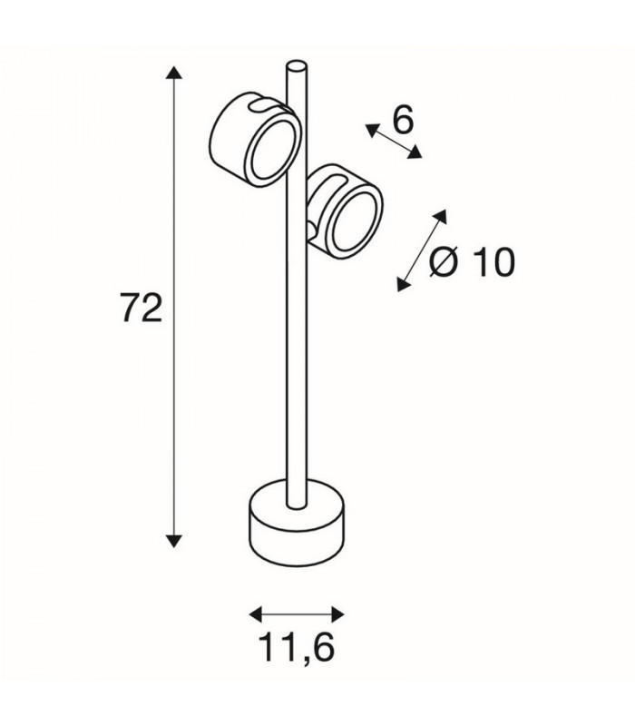 2 Light Outdoor Floor Stand, Anthracite, Gx53, Ip44
