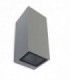 2 Light Outdoor Up Down Wall Light Grey IP65, GU10