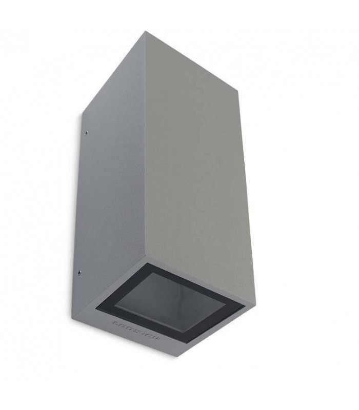 2 Light Outdoor Up Down Wall Light Grey IP65, GU10