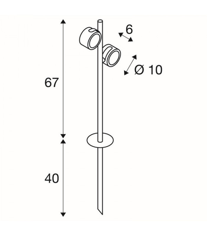 2 Light Sitra 360 Sl Spike, Anthracite, 2Xgx53, Ip44