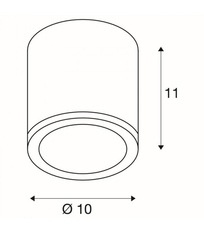 1 Light Ceiling Light, Round, White, Gx53, Ip44