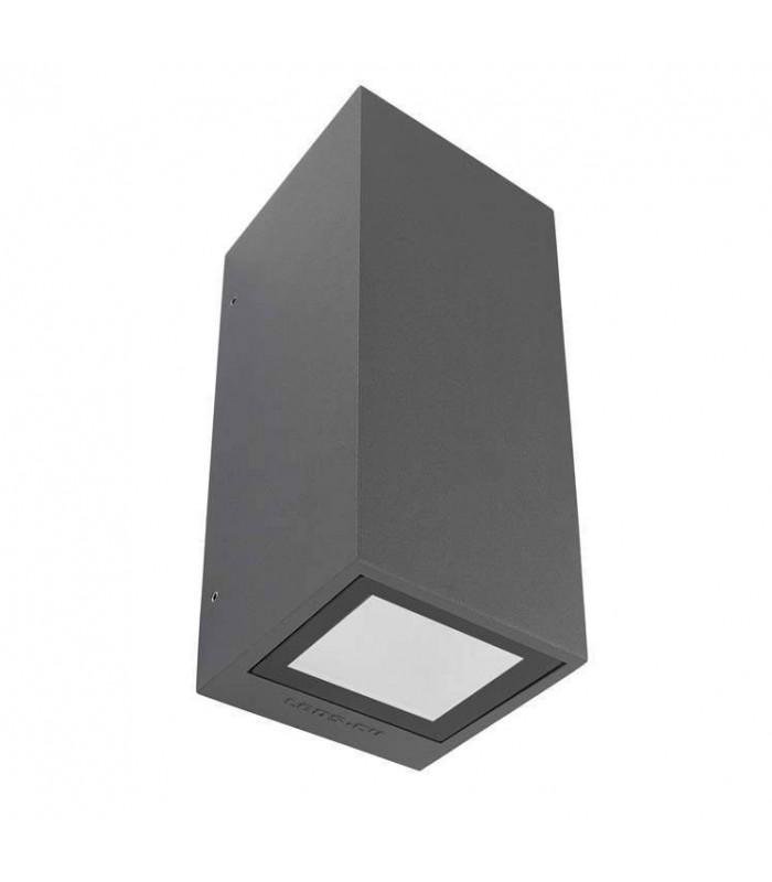 2 Light Outdoor Up Down Wall Light Urban Grey IP65, GU10