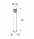 1 Light Big Nails Plus 80 Bollard Light, Stainless Steel 304, E27, Ip44