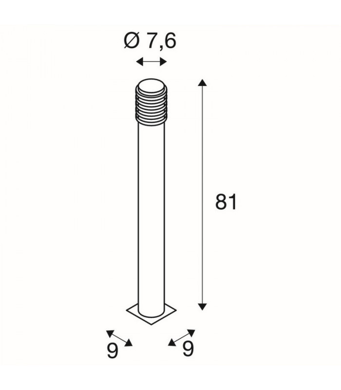 1 Light Big Nails Plus 80 Bollard Light, Stainless Steel 304, E27, Ip44