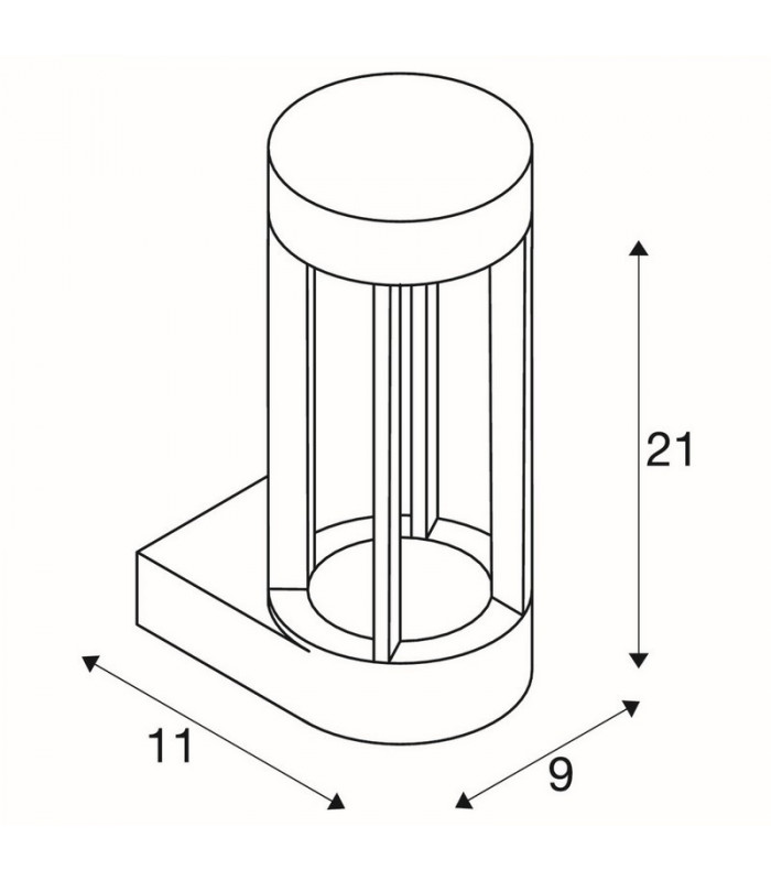 Wall Light, Anthracite, 6.3W Cob Led, 3000K, Ip44
