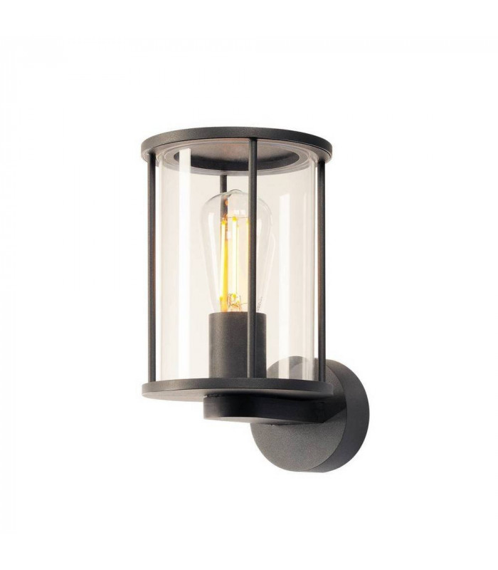 1 Light Round, Anthracite, Clear Glass, IP55, E27