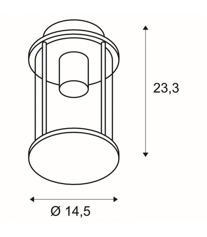 1 Light Outdoor Ceiling Light, A60, Round, Anthracite, Clear Glass, IP44, E27