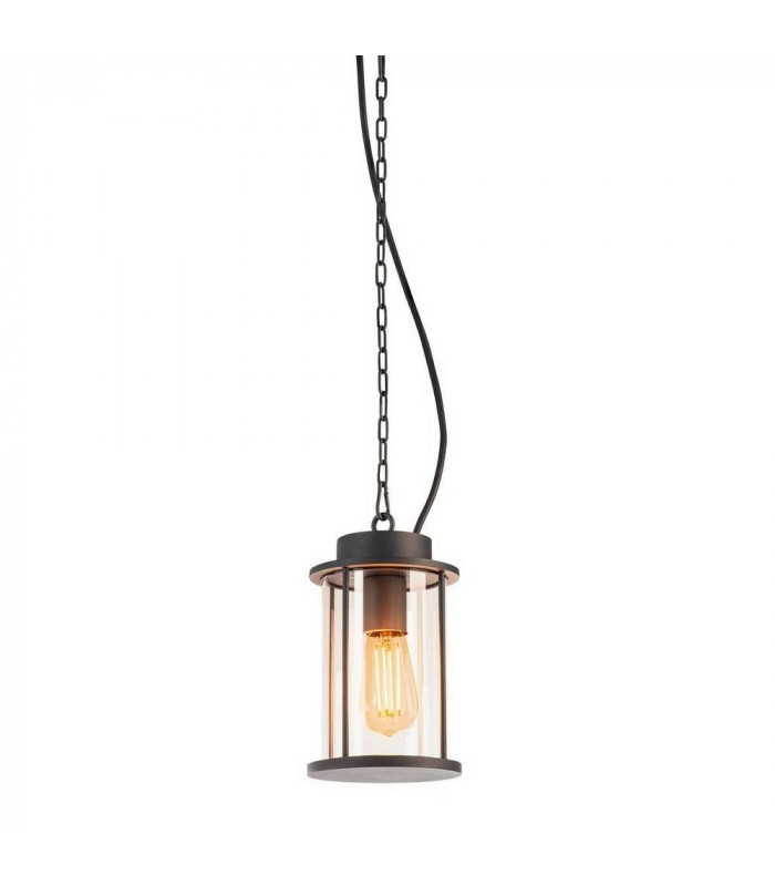 1 Light Outdoor Pendant, Anthracite, Includes 5M Chain And Connection Cable With Open Cable End, Ip44, E27