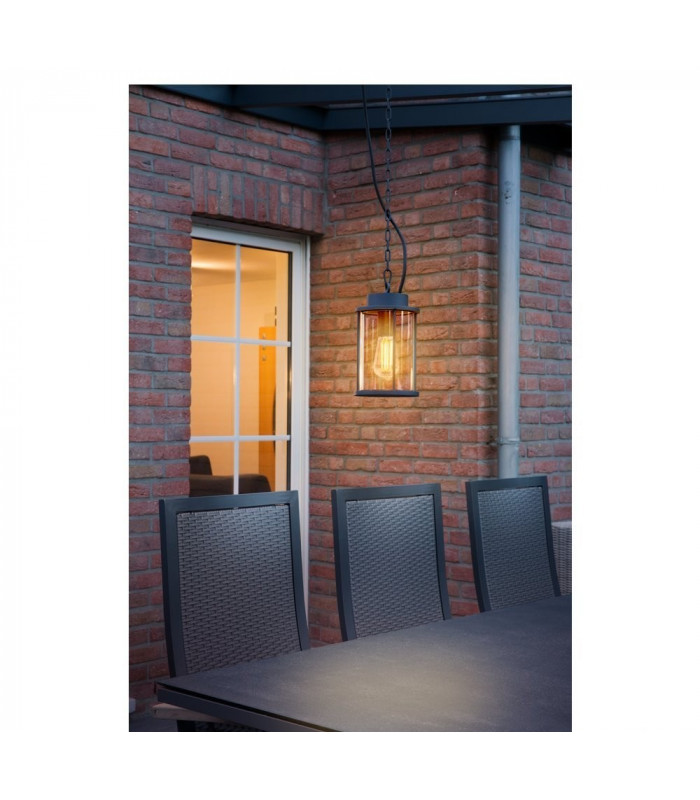 1 Light Outdoor Pendant, Anthracite, Includes 5M Chain And Connection Cable With Open Cable End, Ip44, E27