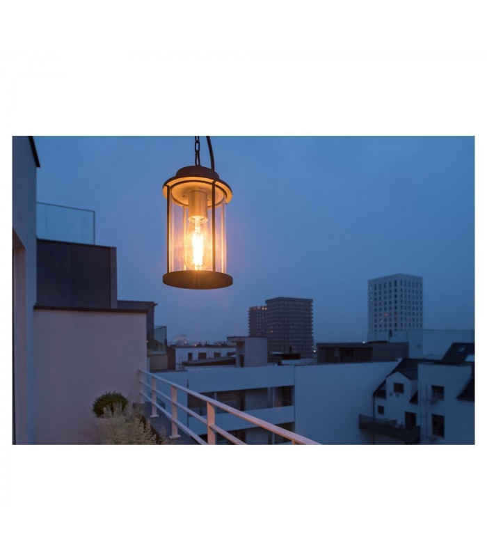 1 Light Outdoor Pendant, Anthracite, Includes 5M Chain And Connection Cable With Open Cable End, Ip44, E27