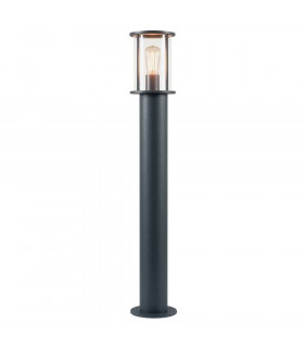 1 Light Floor Stand, A60, Round, Anthracite, Clear Glass, IP55, E27