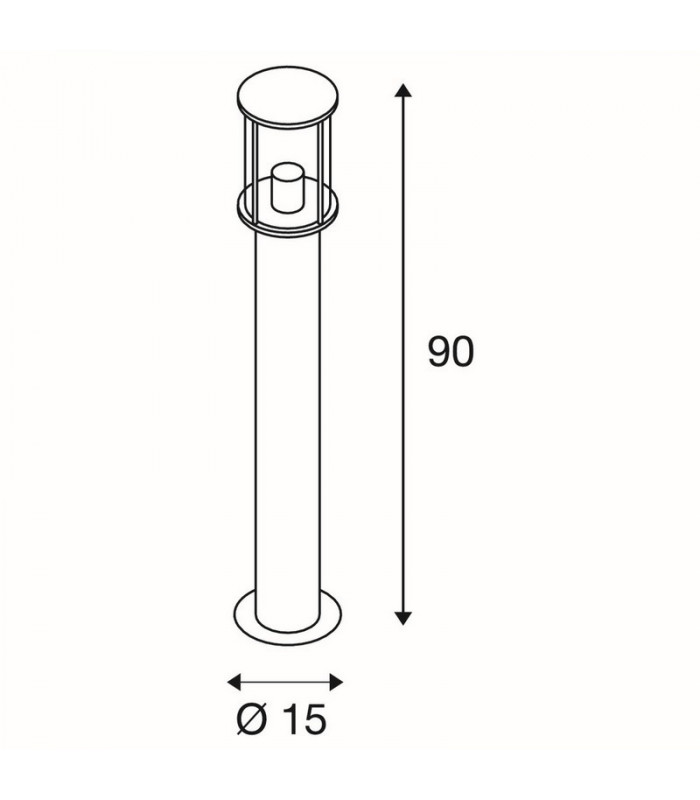 1 Light Floor Stand, A60, Round, Anthracite, Clear Glass, IP55, E27
