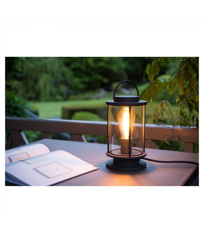 1 Light Outdoor Table Lamp, Incl.Connection Lead And Shock-Proof Mains Plug, Anthracite, Ip44, E27