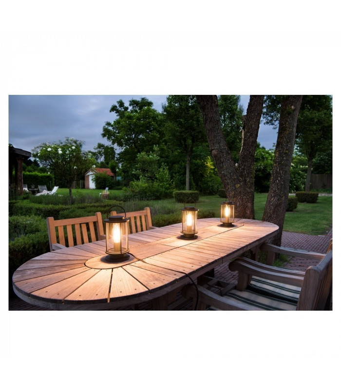 1 Light Outdoor Table Lamp, Incl.Connection Lead And Shock-Proof Mains Plug, Anthracite, Ip44, E27