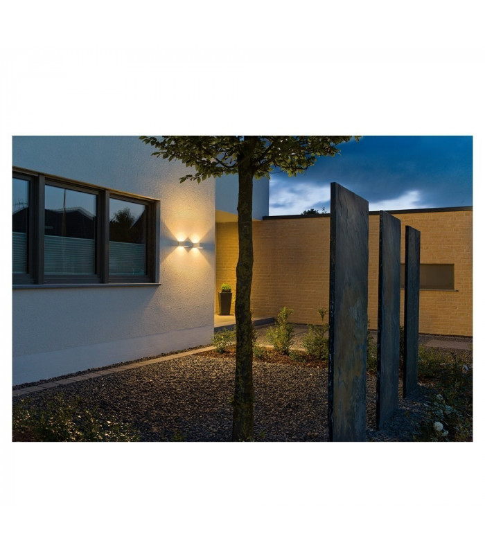 Outdoor Square Wall Light, White, 3.2W Cob Led, 3000K, Ip44, Up, Down