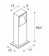 Outdoor Floor Stand, Square, Anthracite, 6W Led, 3000K, Ip44