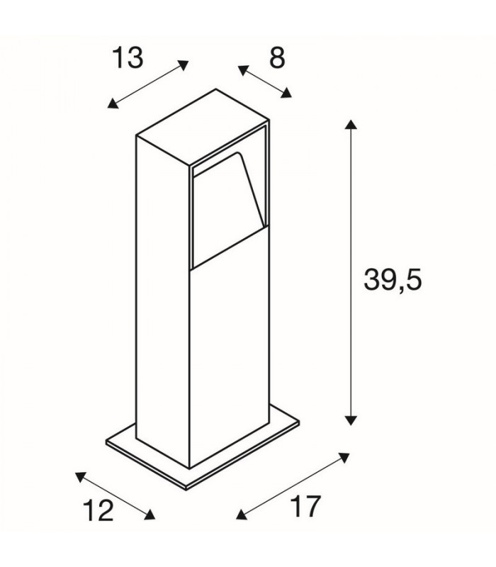 Outdoor Floor Stand, Square, Anthracite, 6W Led, 3000K, Ip44