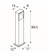 Outdoor Floor Stand, Square, Anthracite, 6W Led, 3000K, Ip44