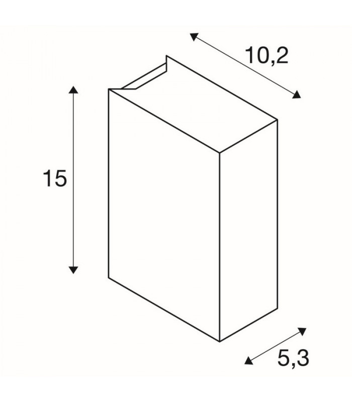 Square, White, 3.2W Cob Led, 3000K, Ip44, Up, Down