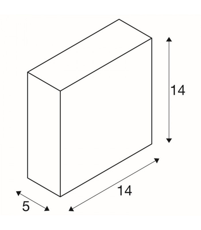 Outdoor Square Wall Light, White, Led, 1X3W, 3000K, Ip44