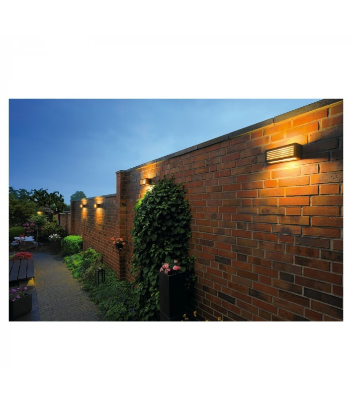 Outdoor Square Wall Light, Anthracite, Led, 1X3W, 3000K, Ip44, E27