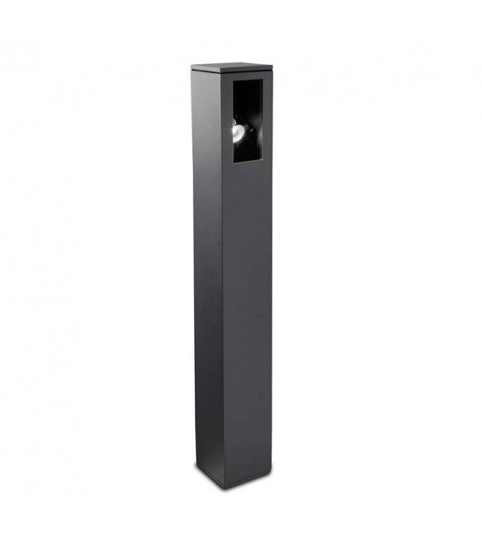 1 Light Outdoor Tall Bollard Light Urban Grey IP65, GU10
