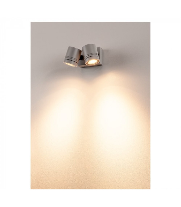 Outdoor 2 Light Spot, Silver-Grey, Gu10, Ip55
