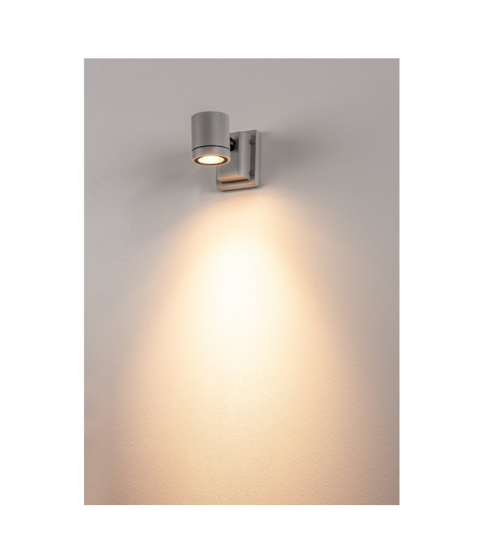 1 Light Wall Light, Silver-Grey, Gu10, Ip55