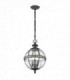 3 Light Outdoor Globe Ceiling Pendant Light Grey IP44, E14