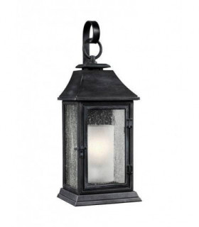 1 Light Outdoor Large Wall Lantern Light Weathered Zinc IP44, E27