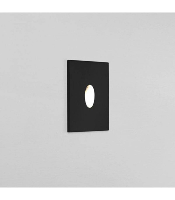 LED 1 Light Outdoor Recessed Marker Wall Light Black IP65