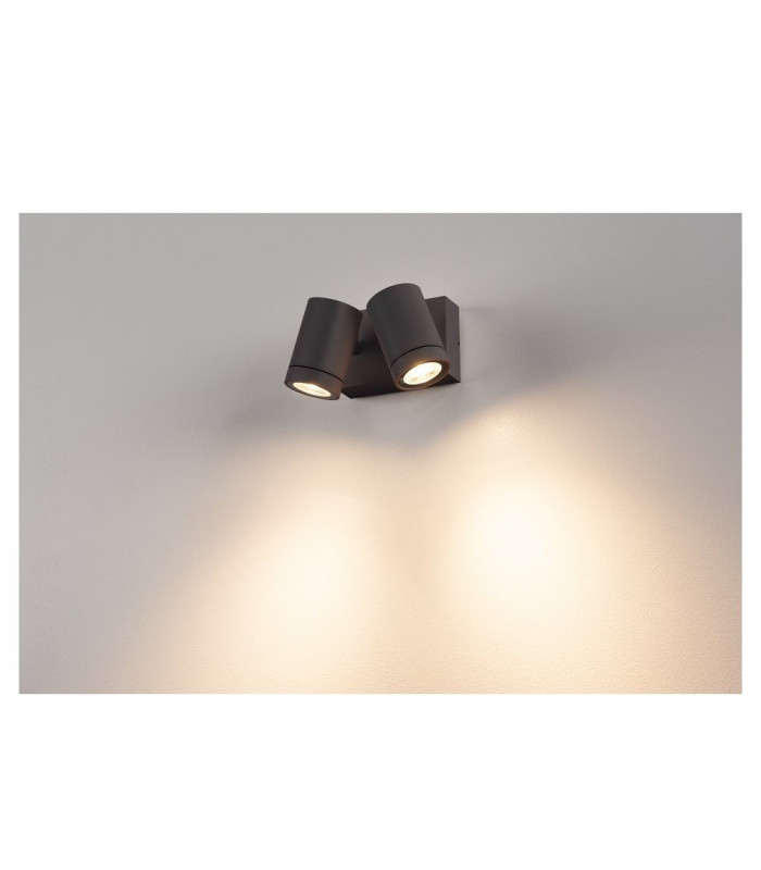 Wall Light, Sandy Anthracite, 2X8W Led, 3000K, IP55