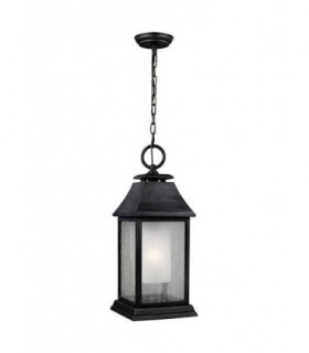 1 Light Large Outdoor Ceiling Pendant Lantern Weathered Zinc IP44, E27