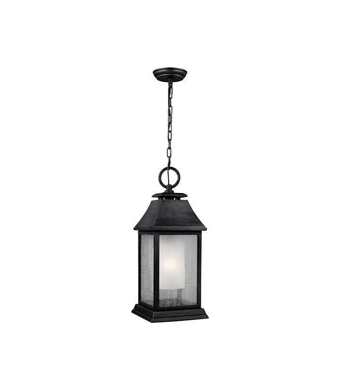 1 Light Large Outdoor Ceiling Pendant Lantern Weathered Zinc IP44, E27
