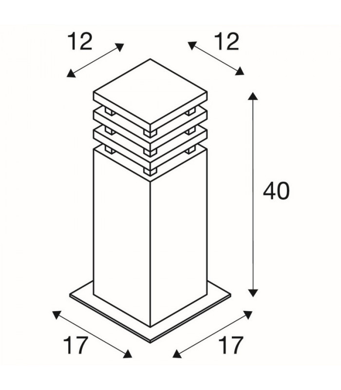 Square Floor Stand, Rusted Iron, 8.6W Cob Led, 3000K, Ip55