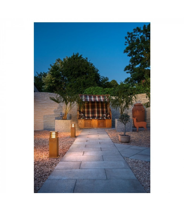 Square Floor Stand, Rusted Iron, 8.6W Cob Led, 3000K, Ip55