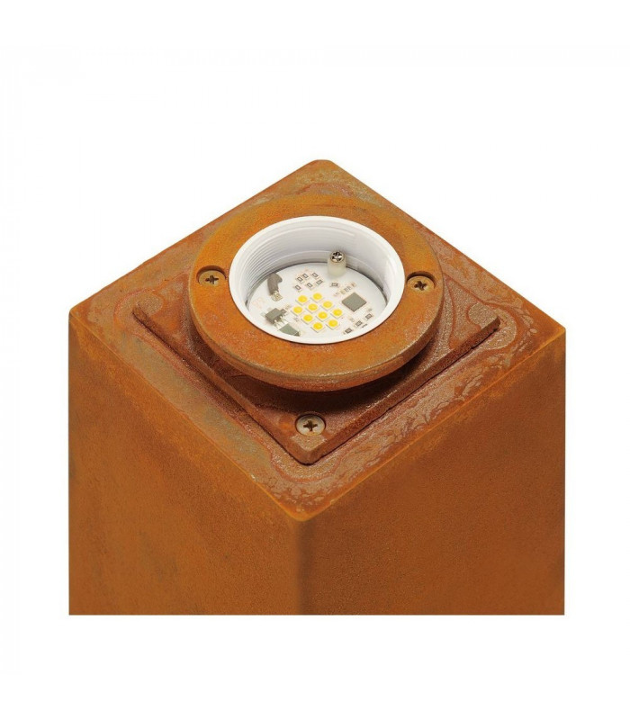 Square Floor Stand, Rusted Iron, 8.6W Cob Led, 3000K, Ip55