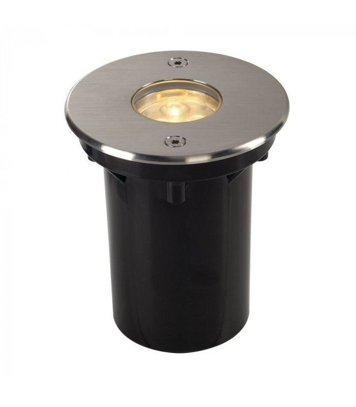 LED Ground Light Fitting, Round, Stainless Steel 316, 3000K, 12-25V, Ip67
