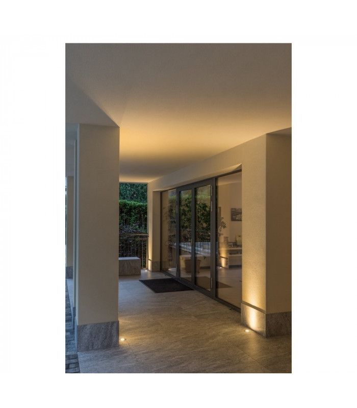 LED Ground Light Fitting, Round, Stainless Steel 316, 3000K, 12-25V, Ip67