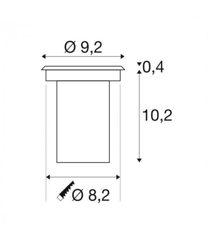 LED Ground Light Fitting, Round, Stainless Steel 316, 3000K, 230V, Ip67