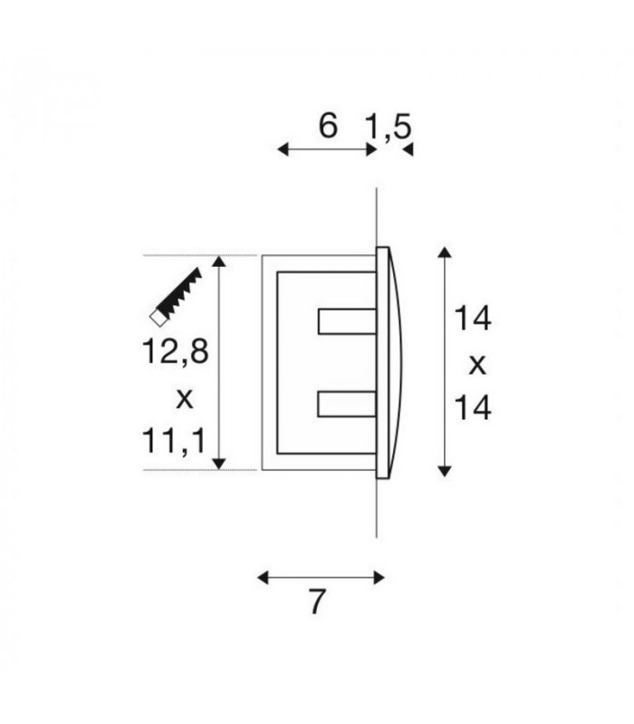 Recessed Wall Light, Anthracite, Smd Led 3000K, Ip55