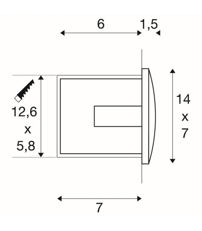 LED Recessed Wall Light, White, IP55
