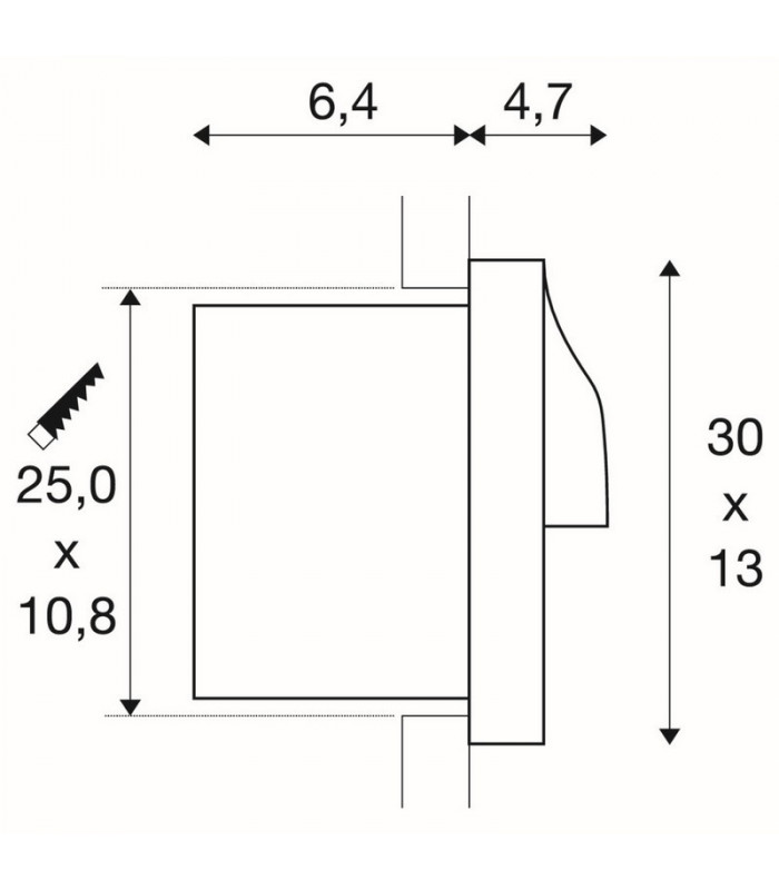 LED Recessed Fitting, Anthracite, IP55