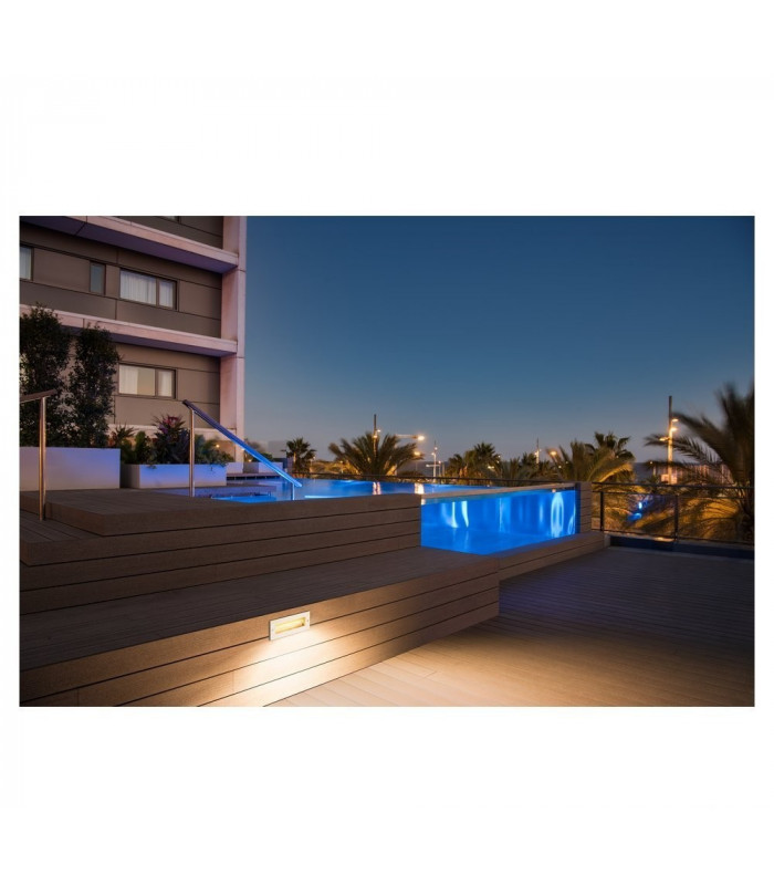 Outdoor Recessed Wall Light, Led, 3000K, Stainless Steel, 230V, Ip67, 850Lm, 10W