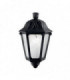 1 Light Outdoor Flush Wall Lantern Black IP44, E27