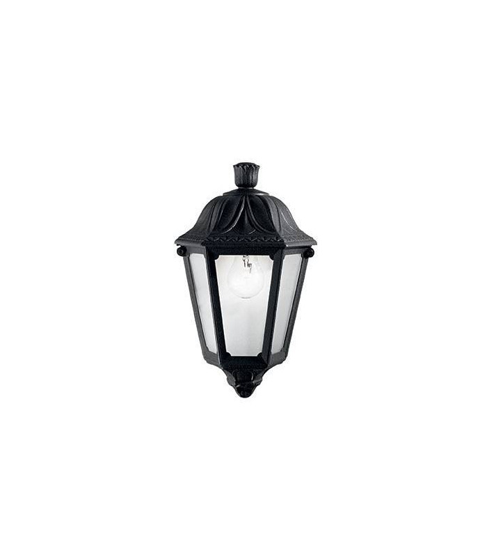 1 Light Outdoor Flush Wall Lantern Black IP44, E27