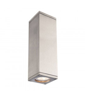 2 Light Outdoor Wall Light, Natural Aluminium, Ip44, GU10