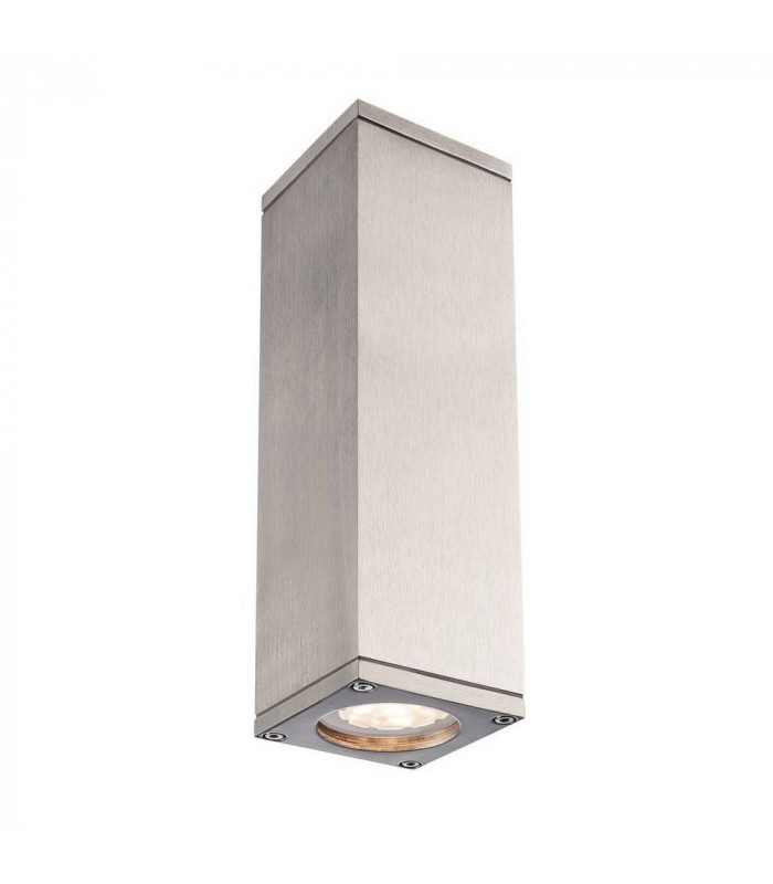 2 Light Outdoor Wall Light, Natural Aluminium, Ip44, GU10