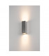 2 Light Outdoor Wall Light, Natural Aluminium, Ip44, GU10